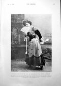 Old Antique Print Madame Clementine De Vere Harmony Angel Music Cats 1900 20th
