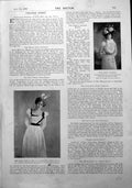 Antique Old Print Mancy Hervyn Edith Houseley Miss Lena Benson Actress 1900