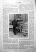 Antique Print George Giddens Bicycle Comedian Red Cross Musical Troupe 1900