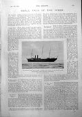 Original Old Antique Print Victoria And Albert Yacht Solent Duchess Genoa 1900