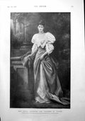 Old Antique Print Hrh Princess Wales Garden Country Seat Yuen Family 1900 20th