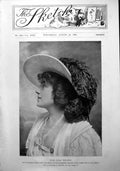 Original Old Antique Print Miss Julia Neilson Actress Portrait Frontispice 1900
