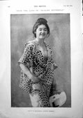 Antique Old Print From Land Madame Butterfly Geisha Admirals Portsmouth 1900