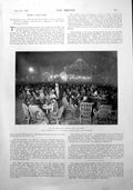 Original Old Antique Print Welcome Club Earl'S Court Night Mr Rc Lehmann 1900