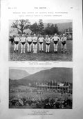 Old Print Grasmere Wrestling Competitors Ladies Beach Roasting Hour 1900 20th