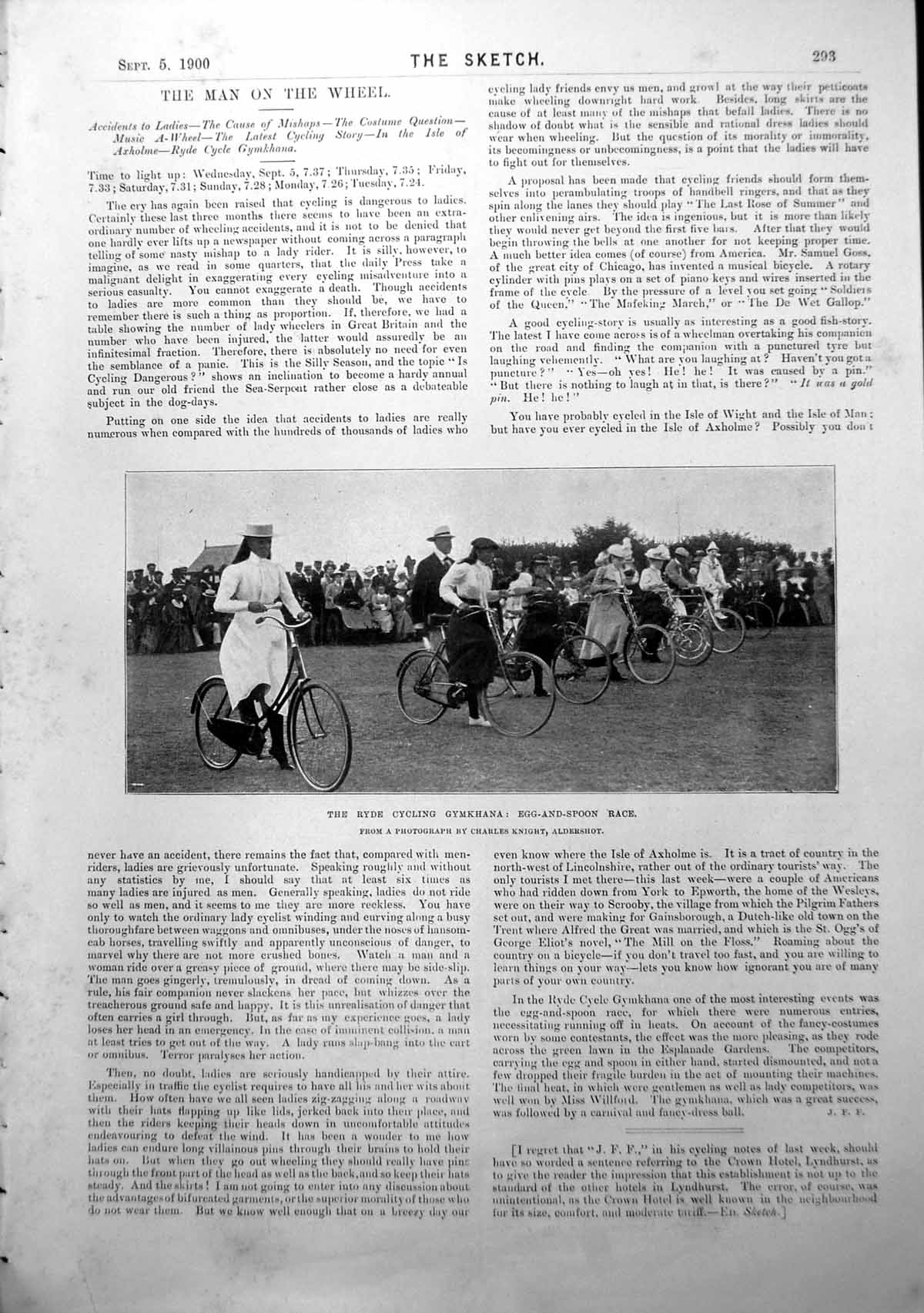 Antique Print Ryde Cycling Gymkhana Egg Spoon Race Jiffy Ii Great Ebor 1900