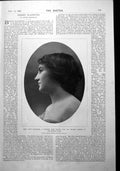 Antique Old Print Miss Susie Raymonde Irish Chelsea Pensioner Hospital 1900