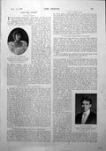 Antique Old Print Miss E Cartwright Mr P Kester The Scarlet Sin Murderer 1900