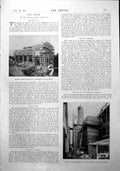 Old Print London United Tramways Electrical Power House Smoke Shaft 1900 20th