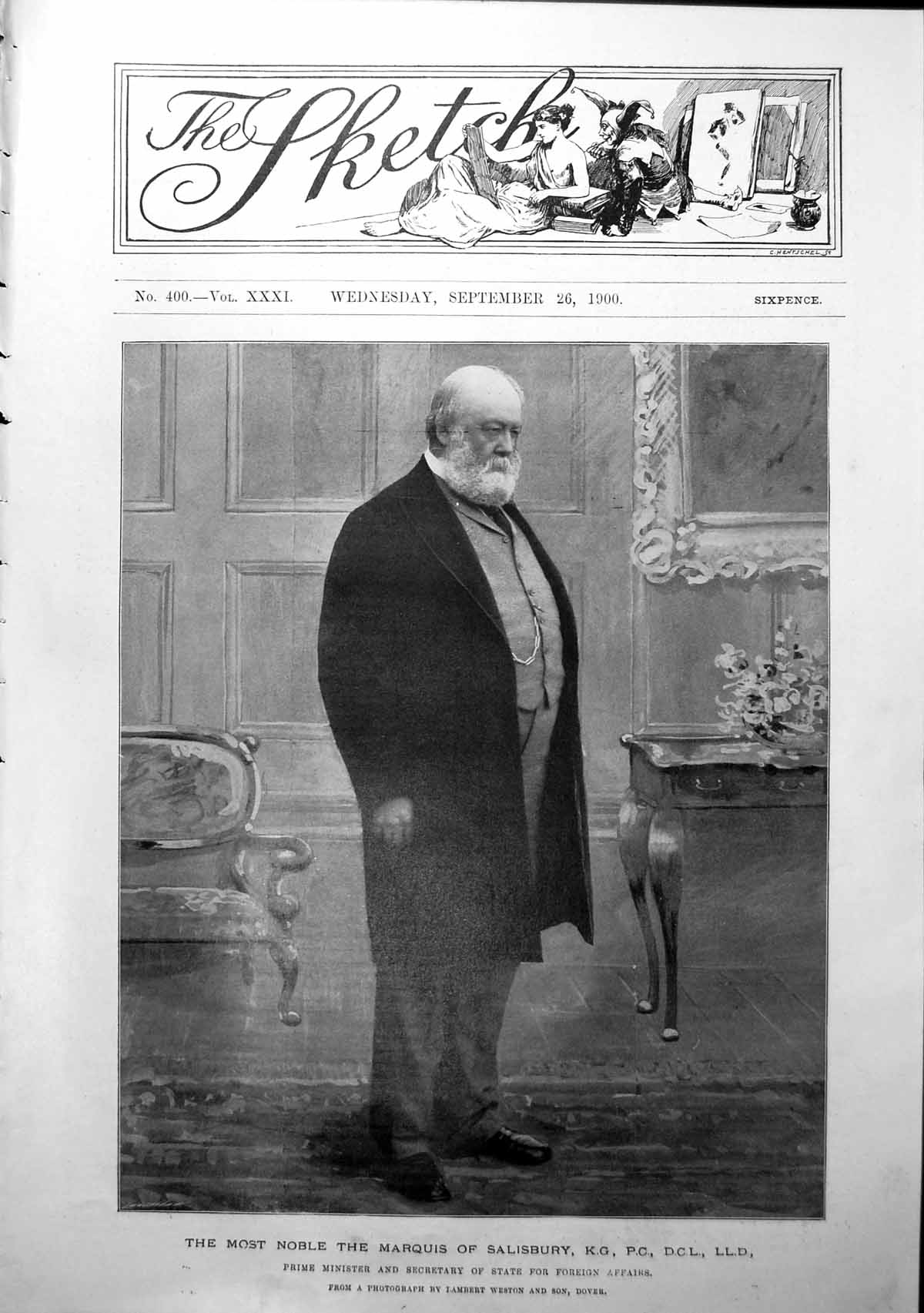 Old Most Noble Marquis Salisbury Prime Minister Secretary State 1900 Victorian