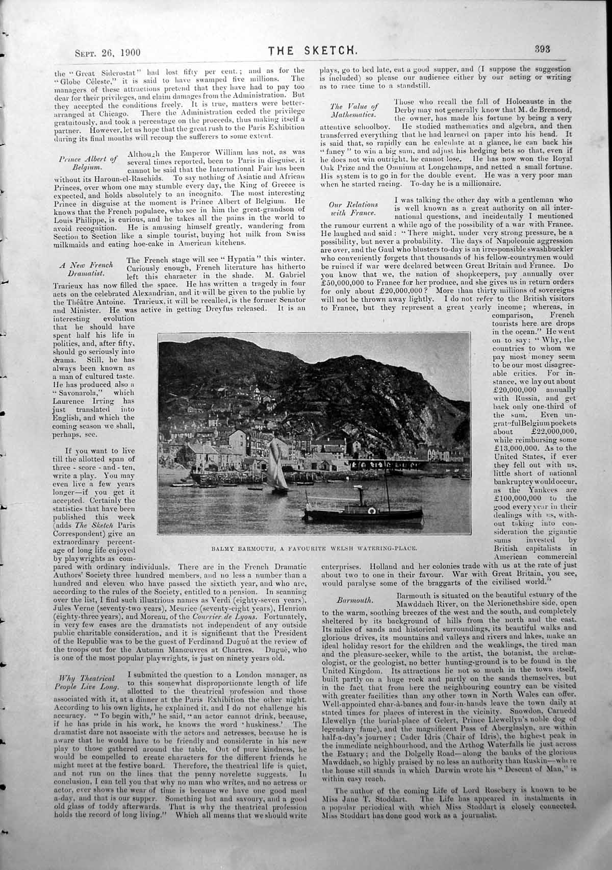 Old Antique Print Barmouth Wales Dr Samuel Johnson Yeomanry S Africa 1900 20th