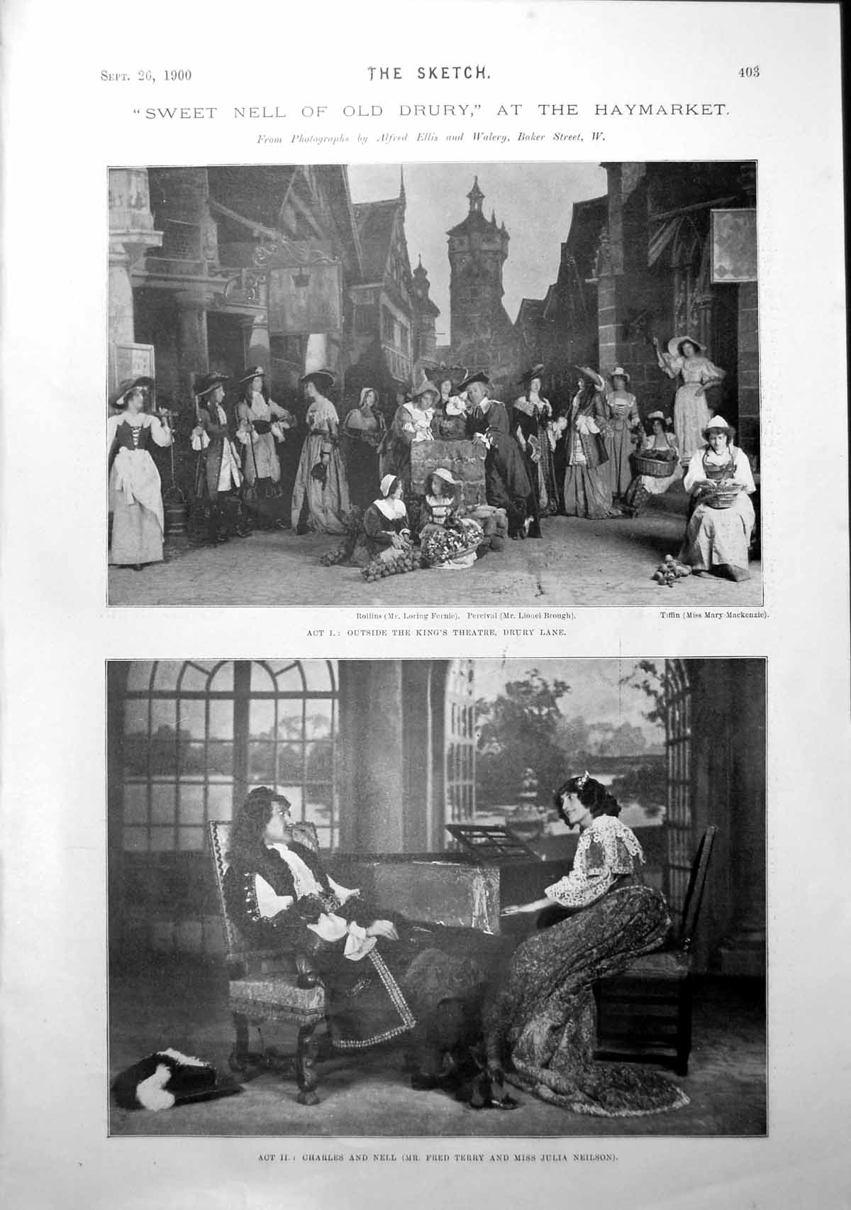 Old Antique Print Scenes Sweet Nell Drury Tuna 130Lbs Mrs J Gardner 1900