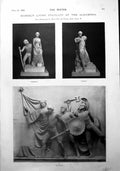 Antique Old Print Marcel Living Statuary Alhambra Principals Price Peace 1900