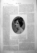 Original Old Antique Print Miss Evelyn Millard Marion Terry Mr Tb Thalberg 1900
