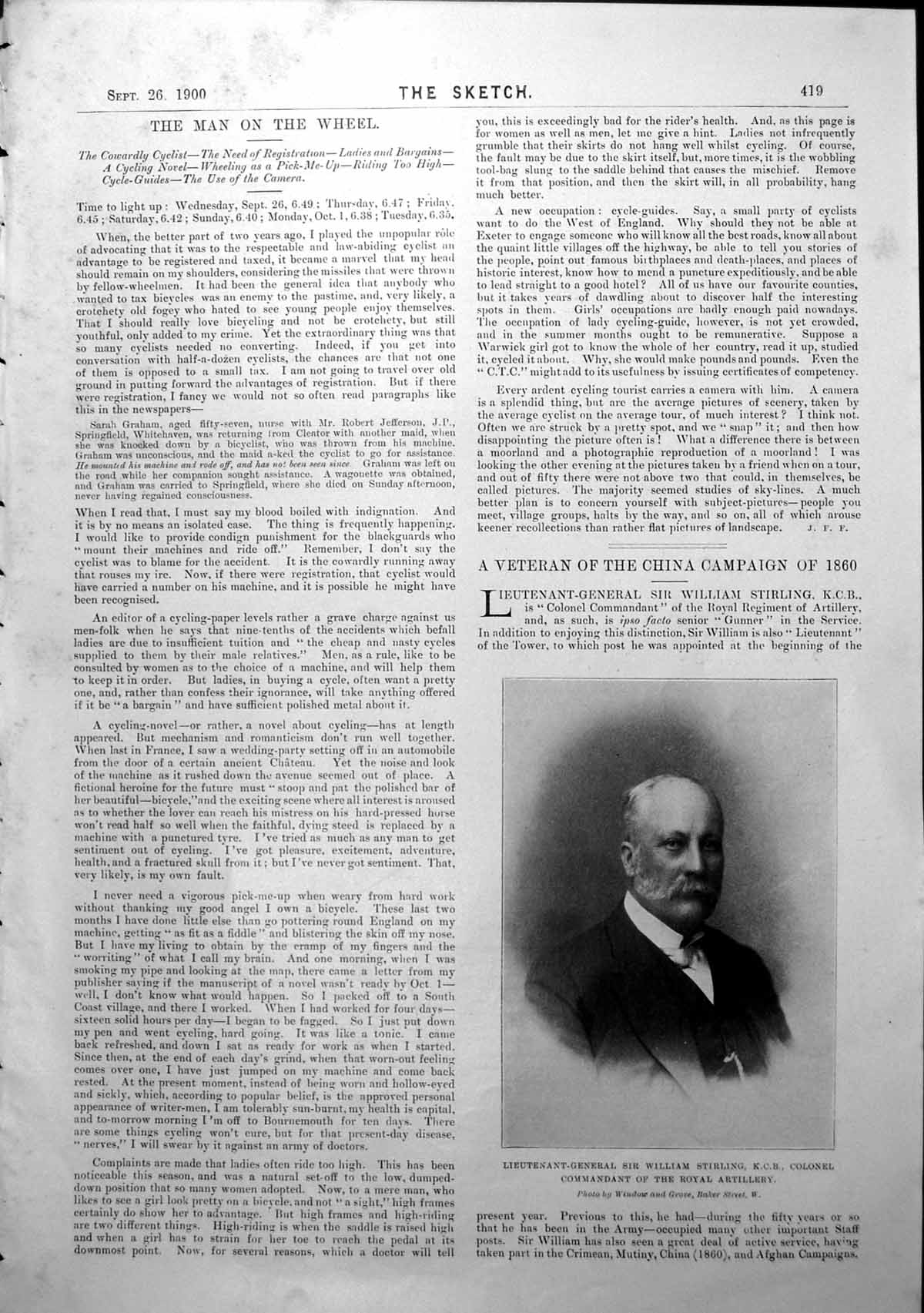 Old Lieut.-Gen. Sir Wm Stirling Lester Reiff Johnny Reiff Brother 1900 20th