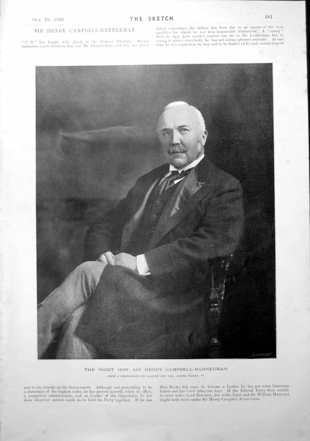 Old Antique Print Sir Henry Campbell-Bannermanevie Greene Mr Farkoa 1900 20th