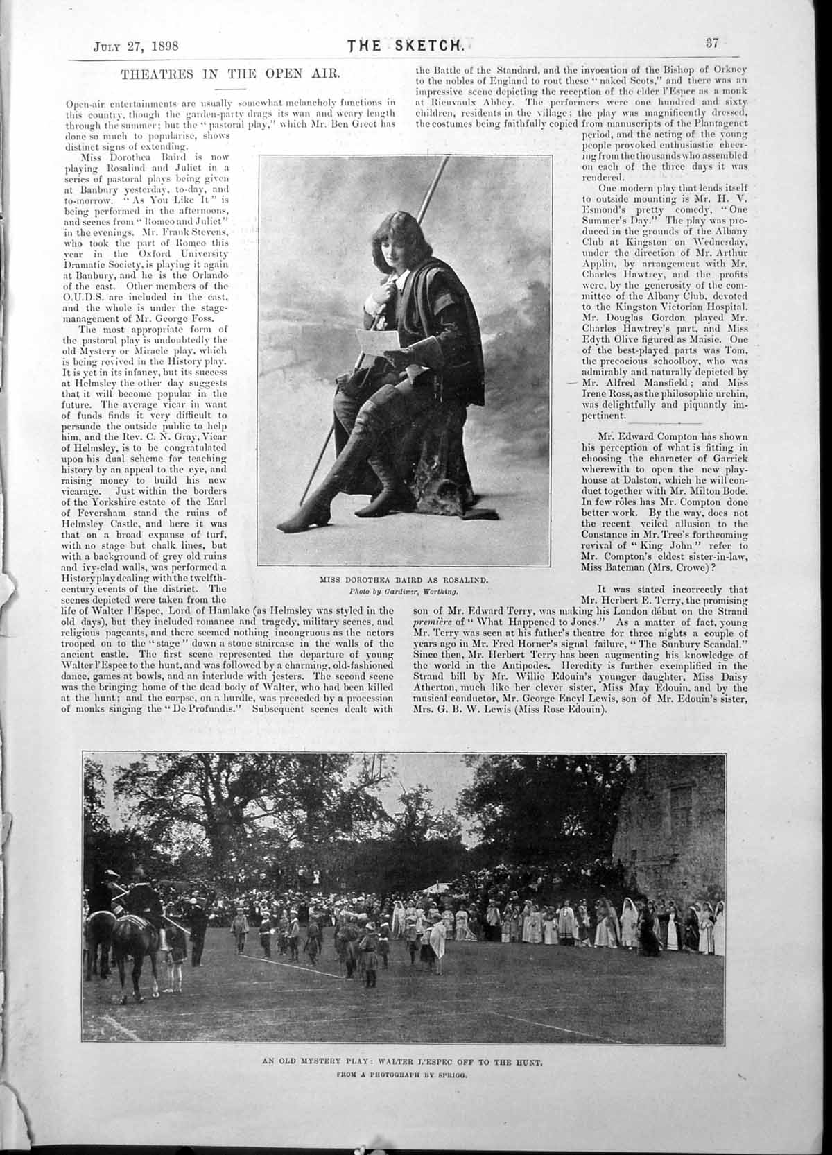 Old Dorothea Baird Rosalind Play Walter L'Espec Hunt Cycling Karachi