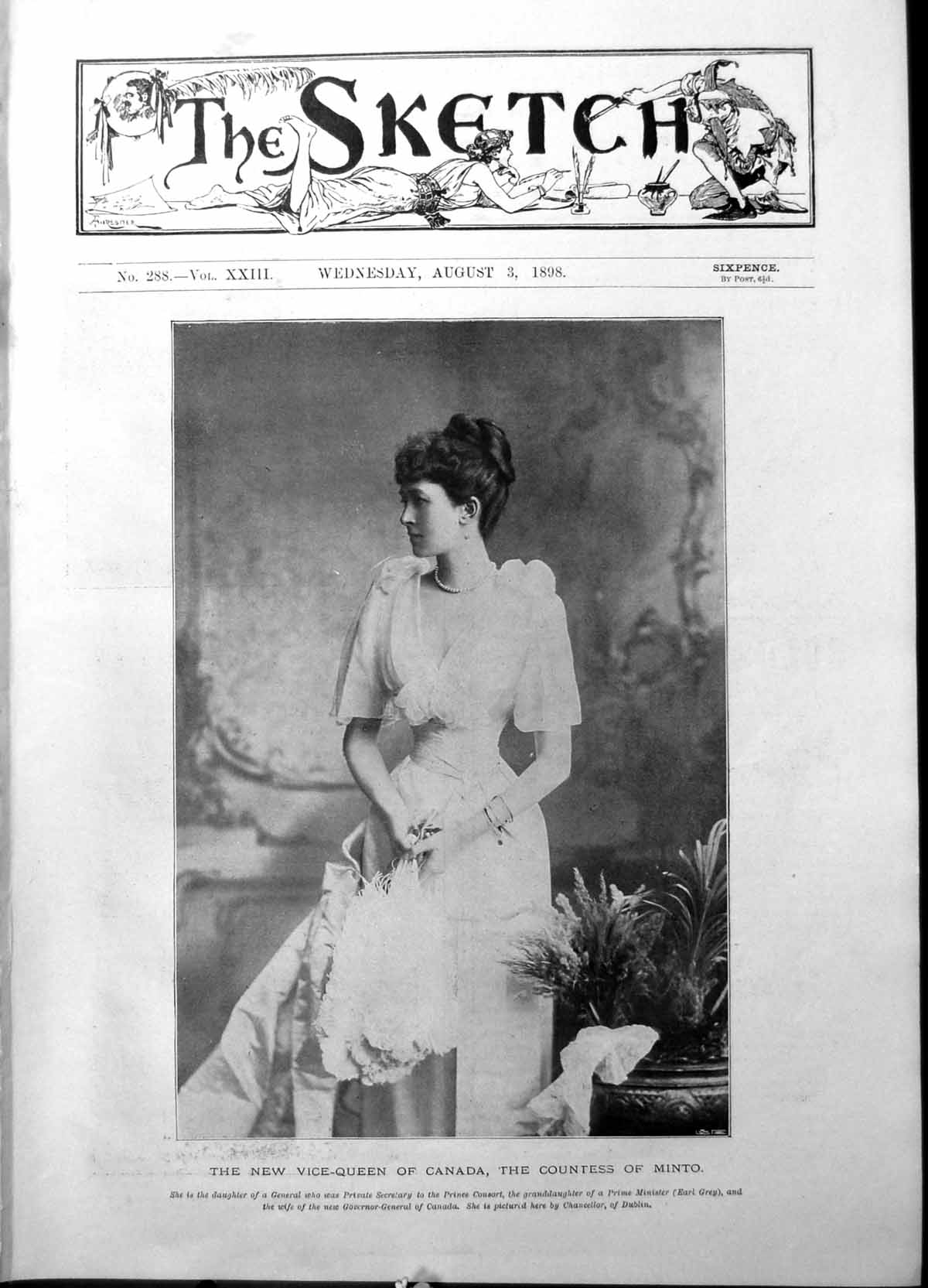 Old Print Vice Queen Canada Countess Minto Arab Horses Wilfred Blunt 1898 19th