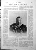 Original Old Antique Print Portrait Oom Paul Bude Duke Cornwall Ship 1898 19th