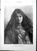 Old Print Belle New Zealand Monument Hogg Ettrick Shepherd Medallion 1898 19th