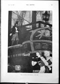 Original Old Antique Print Flying Dutchman I Am He Gilbert James Men Boat 1898