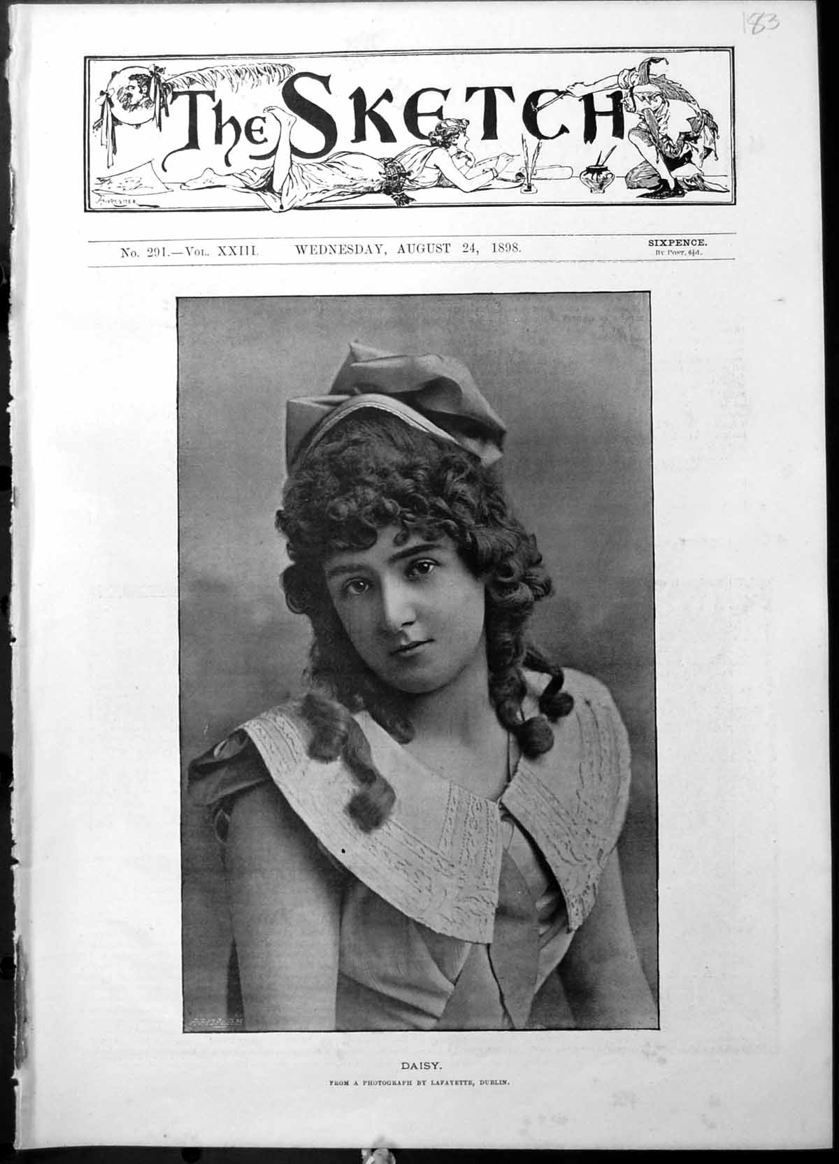 Antique Print Daisy Young Woman Chauncey Depew Publicist Orator House 1898 19th