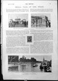 Old Print Redcar Pier Before After Fire Up River Scene Marlow Photo 1898 19th