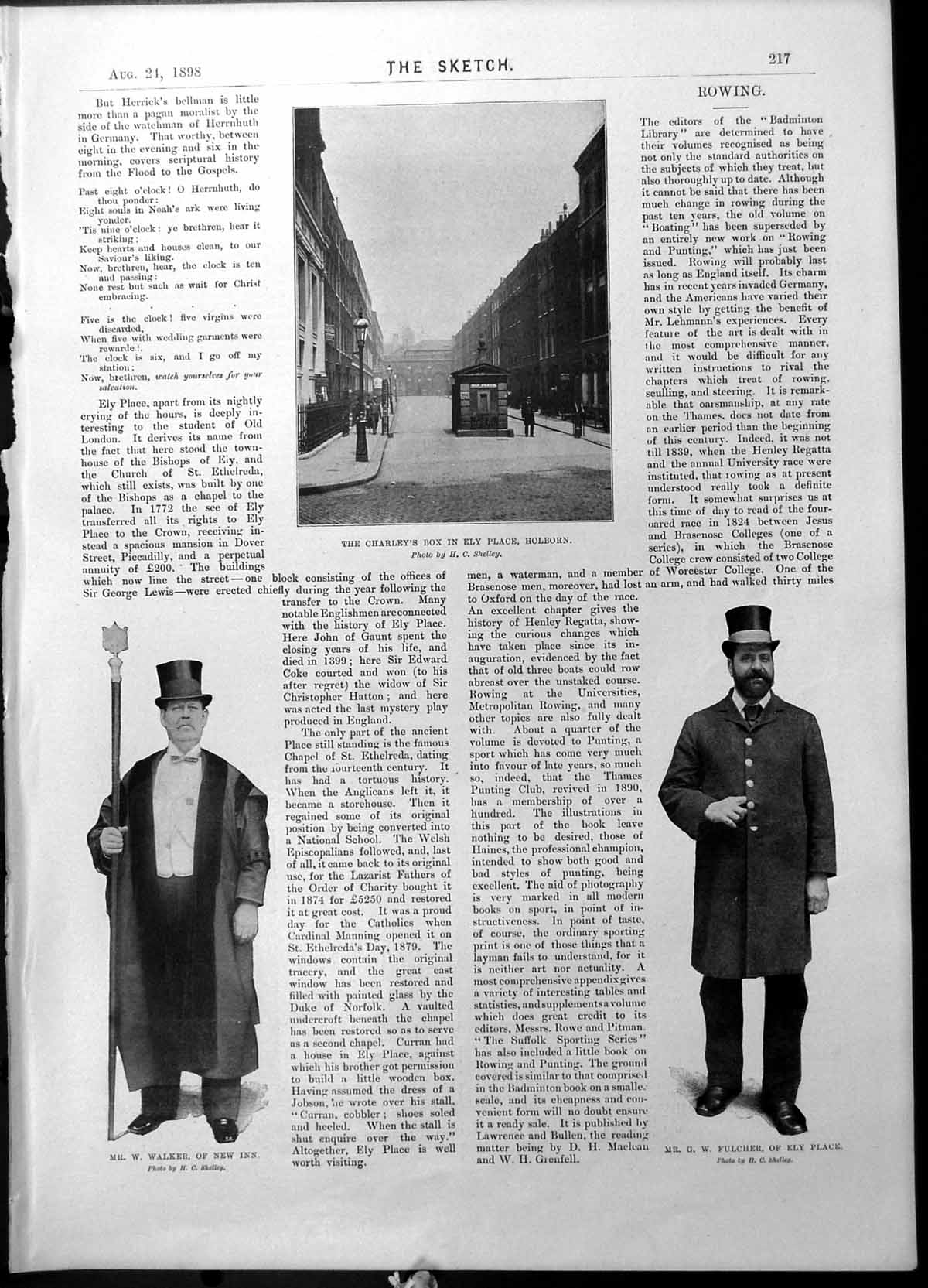 Old W Walker New Inn G Fulcher Ely Place Saturn Palmist Mr Cross 1898 Victorian