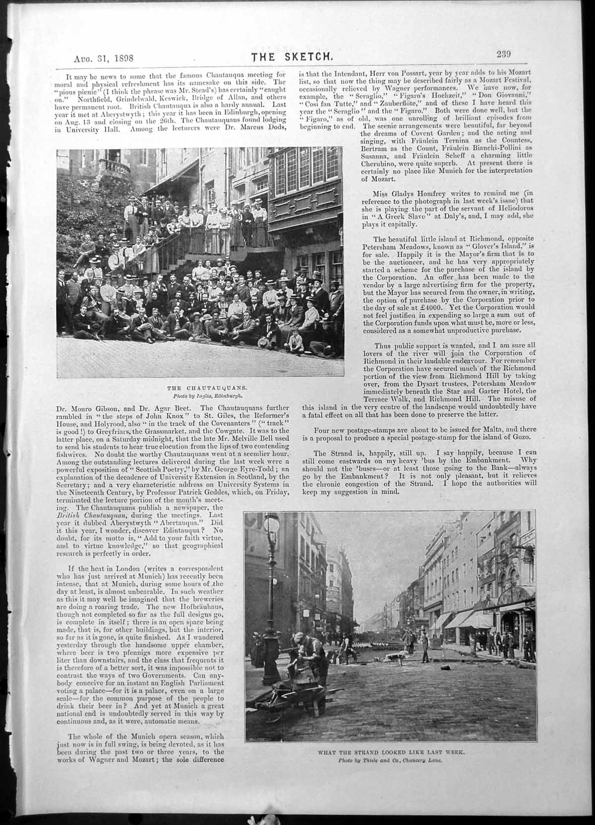 Antique Print Chautauquans Strand Miss Delroy South Africa Light Days 1898 19th