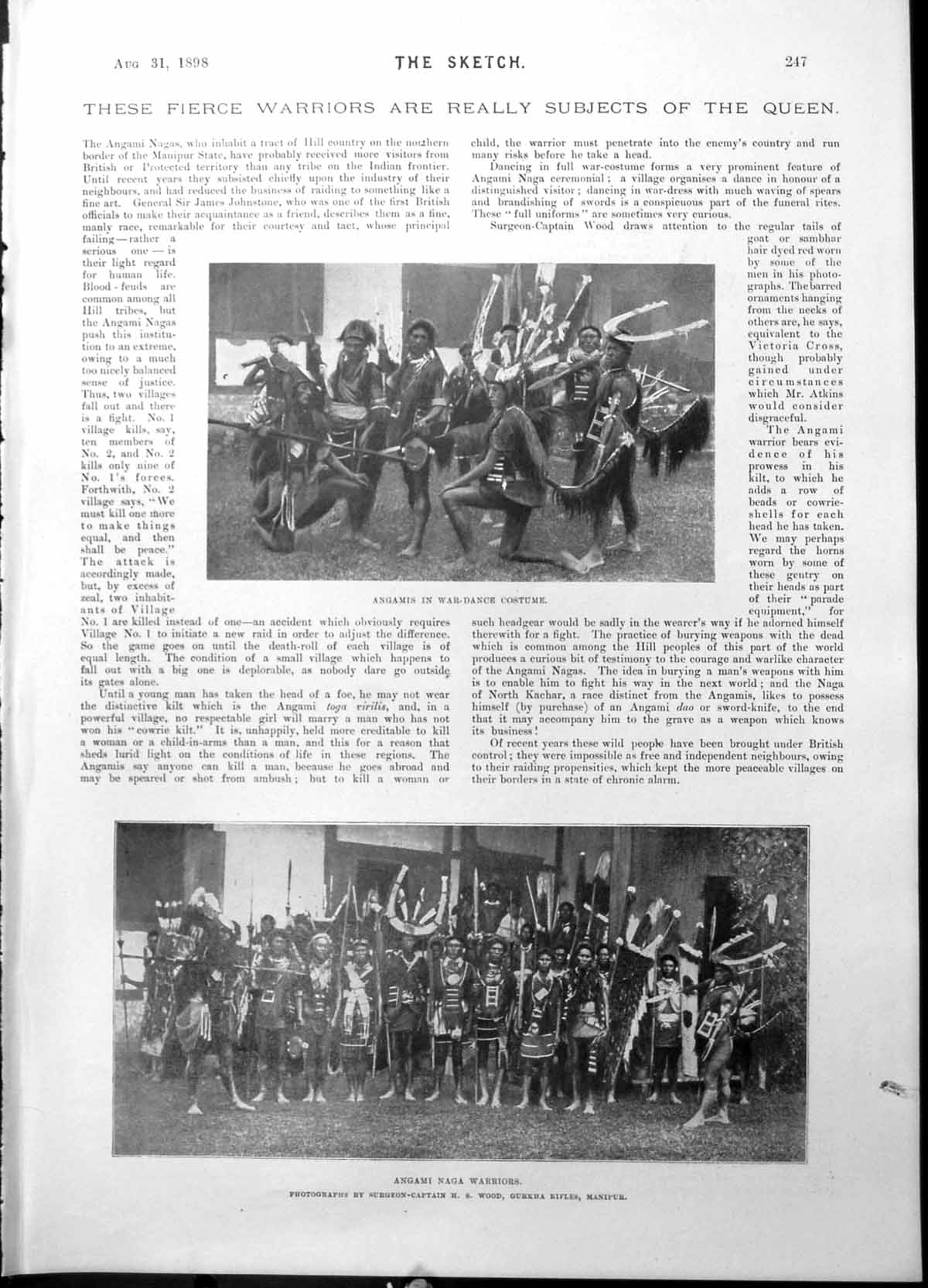 Old Angamis War Dance Warriors Castle Dragsholm Bothwells Skull 1898 Victorian