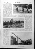 Old Print Cornfield Mowing Binding Elevator New Zealand Summer Girl 1898 19th