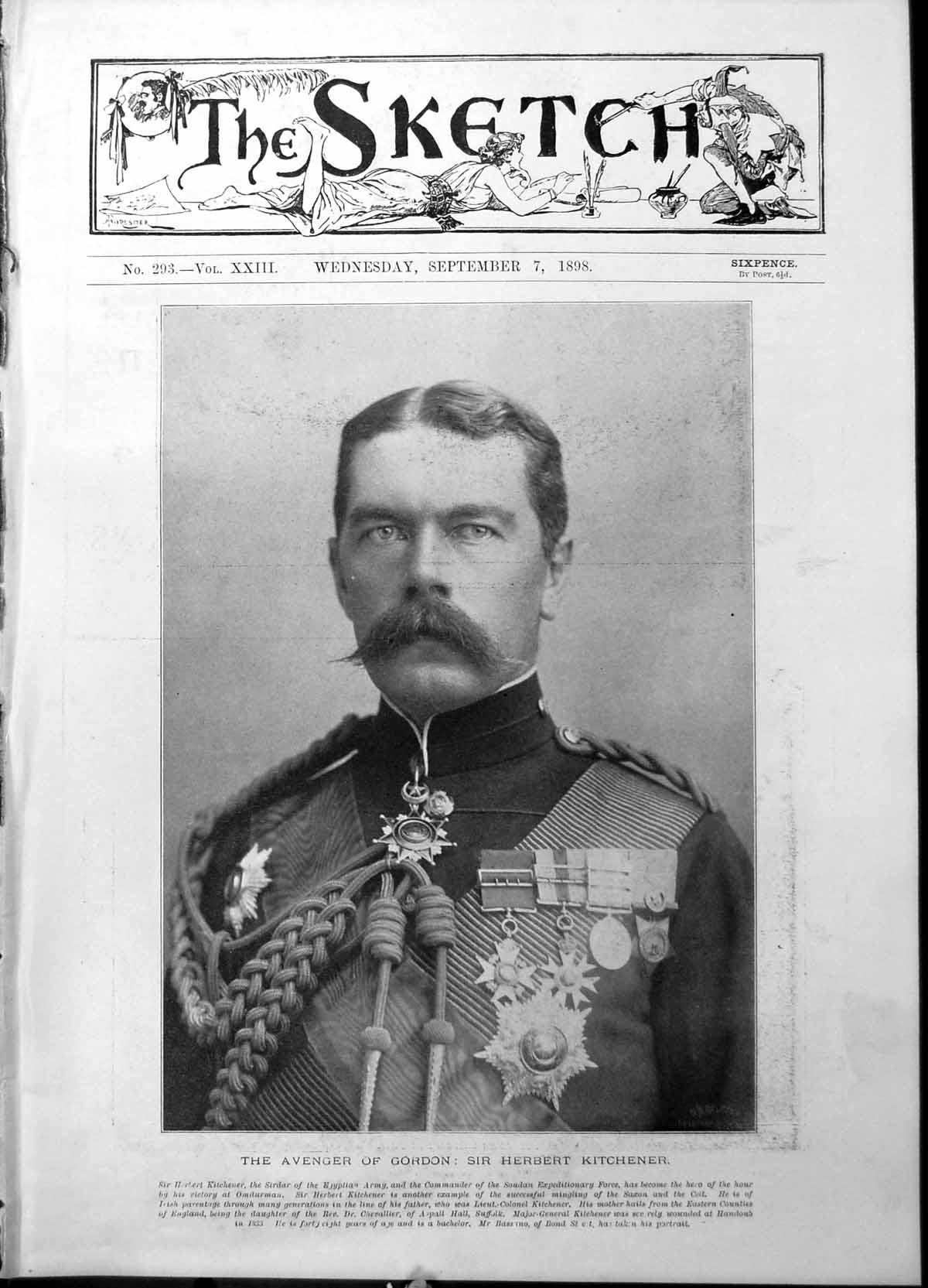 Old Print Sir Herbert Kitchener Army Manoeuvres Cameron Highlanders 1898 19th