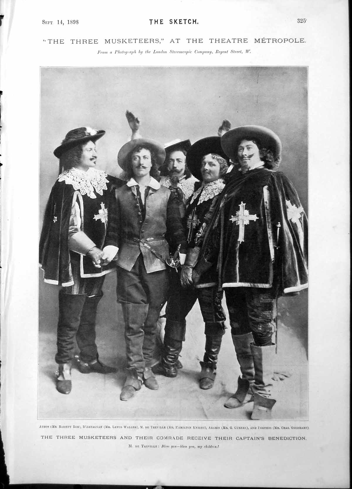 Old Three Musketeers Metropole Basset Roe Lewis Waller H Knight 1898 Victorian