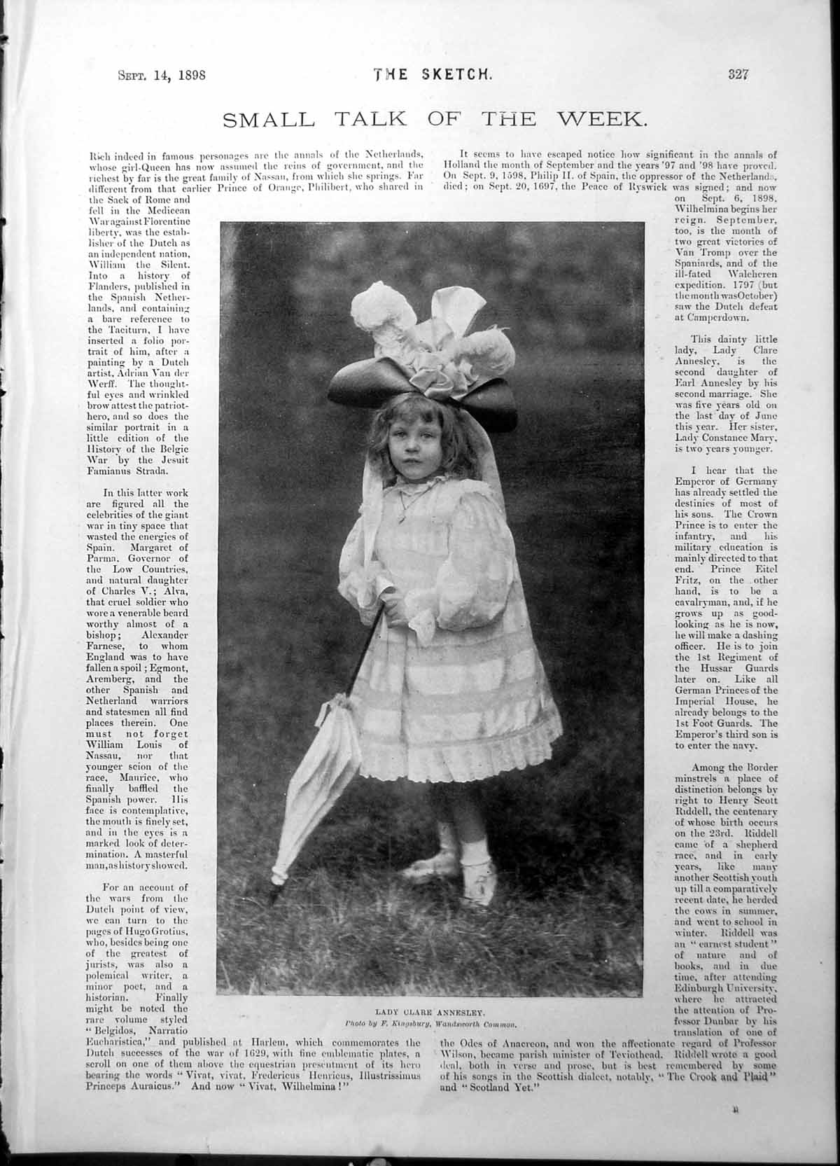 Antique Print Lady Clare Annesley Tom Taylor Duplex Toole Paul Bedford 1898
