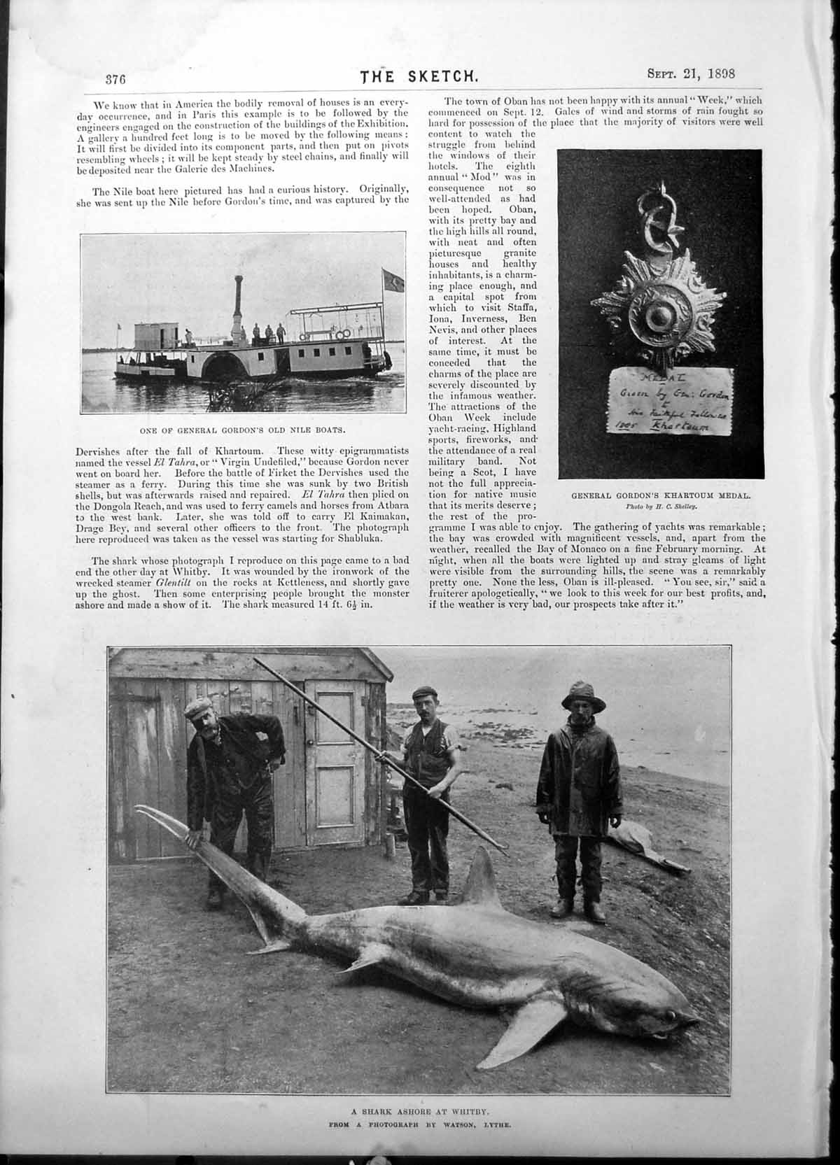 Old Shark Gen Gordon Nile Boat Khartoum Medal Dr Hopkinson Died 1898 Victorian