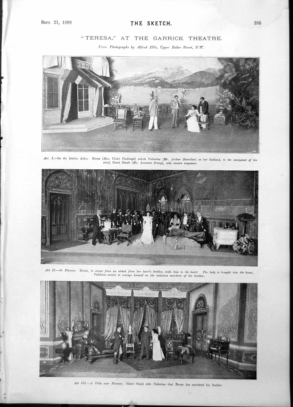 Old Teresa Garrick Theatre Violet Vanbrugh Arthur Bourchier L Irving1