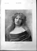 Antique Old Print Miss Gladys Elvaston Photograph Alfred Ellis Baker St 1898