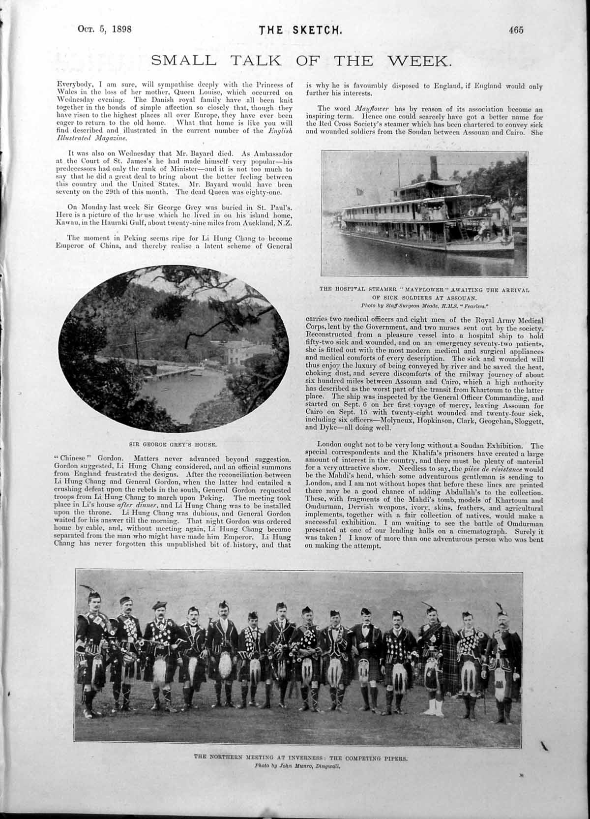 Old George Greys House Steamer Mayflower Pipers Inverness Casket 1898 Victorian