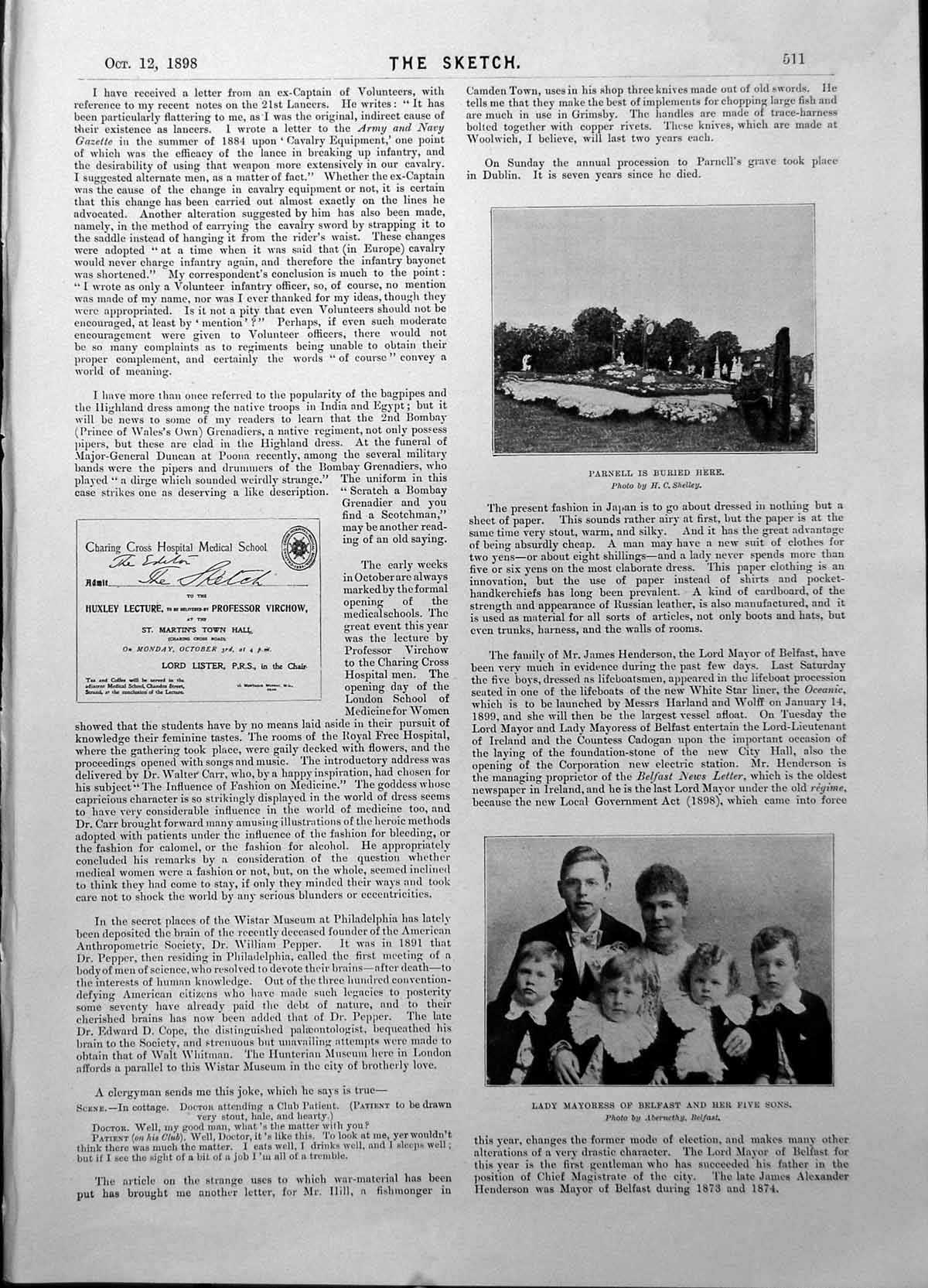 Old Parnell Buried Lady Mayoress Belfast Haddiscoe Church Norfolk 189 Victorian