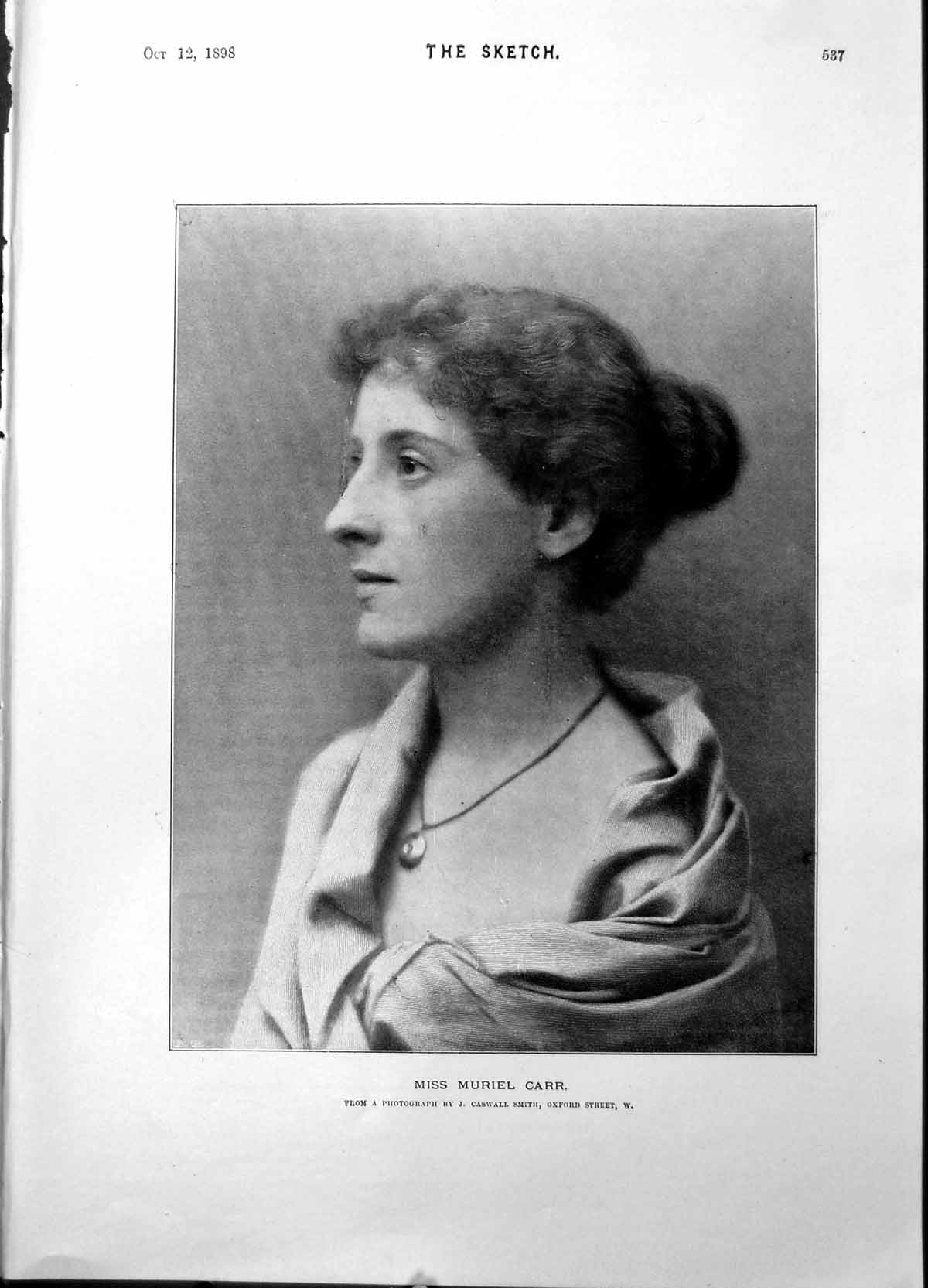 Antique Old Print Miss Muriel Carr Interview Razor Cat Wain Scratching 1898