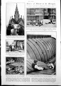 Antique Print Repairing Glass Crystal Palace Eagle Tribe Asian Steppes 1927