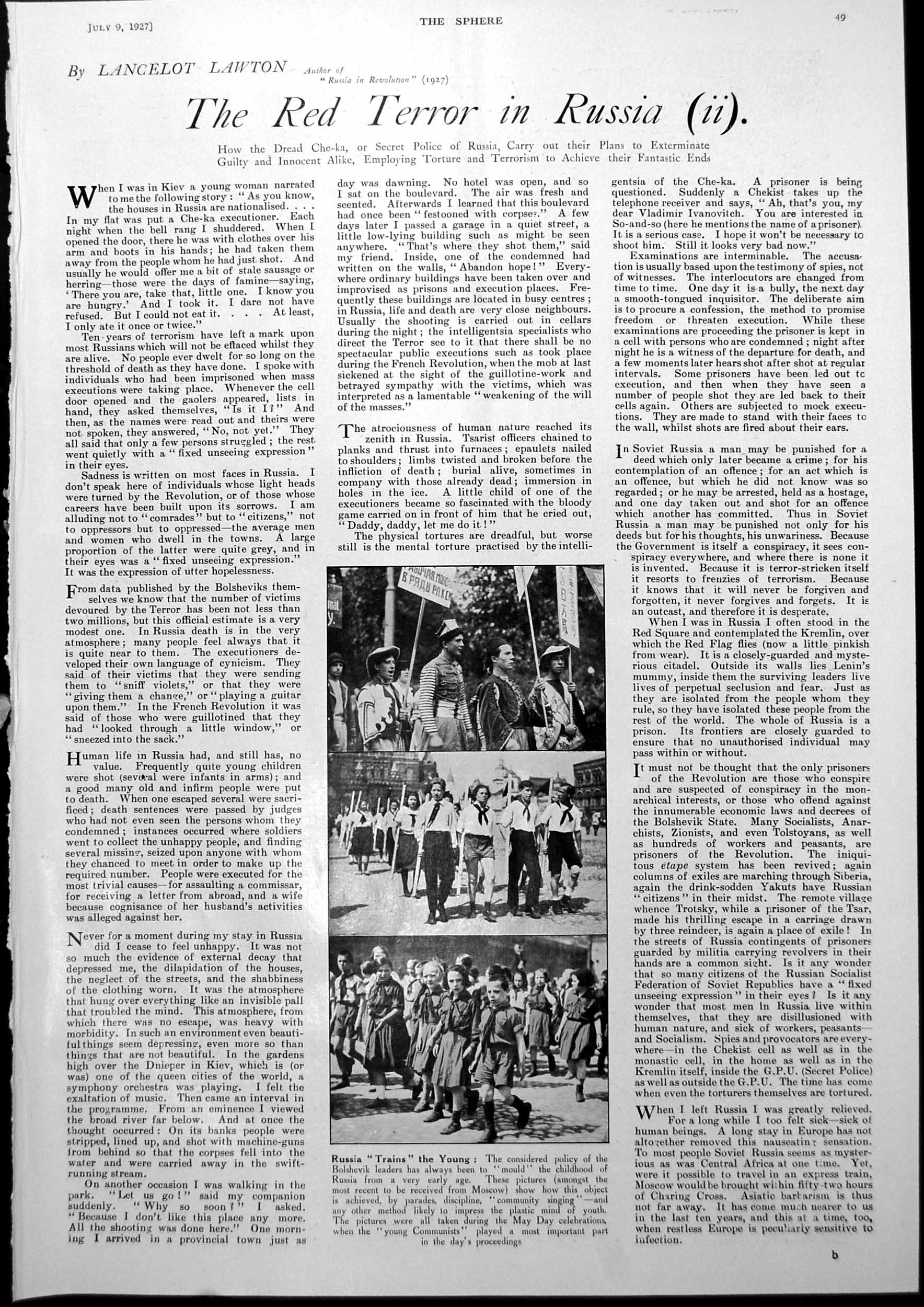 Antique Print Training Russian Youth May Day Celebrations Bygone Life 1927 20th