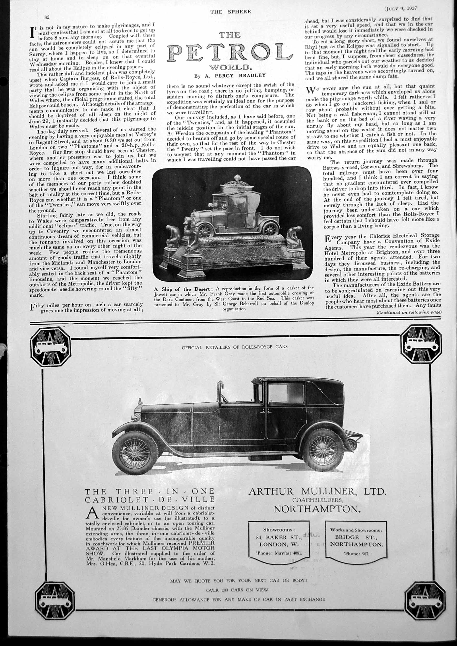 Antique Print Casket Jowett Car 1St Crossing Africa Worthington Dance 1927