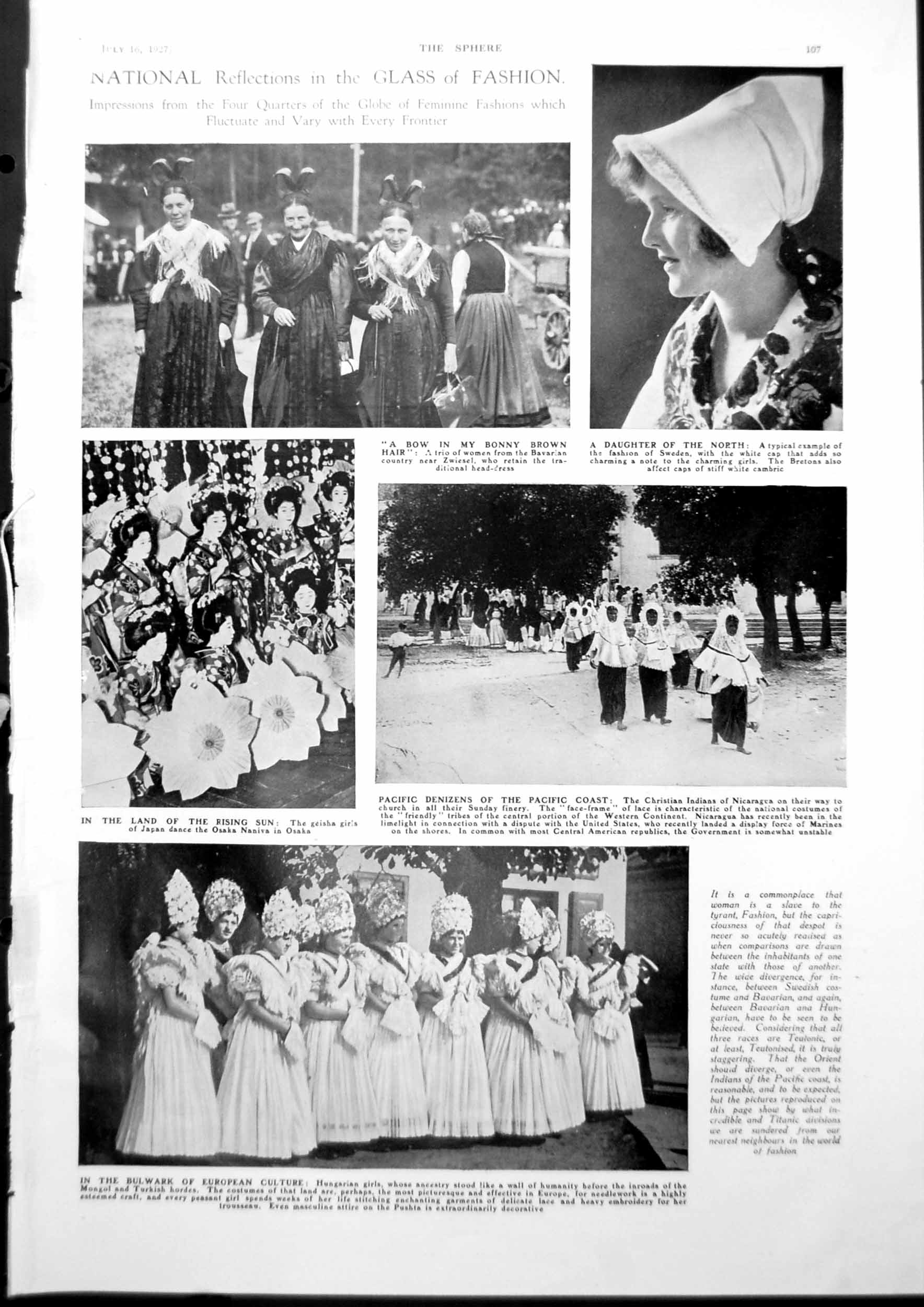 Old Vintage Print Feminine Fashions Round Globe Bronze Stone Statues 1927 20th