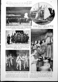 Antique Old Print Coble Races Regatta News Balloons Piccadilly Circus 1927 20th
