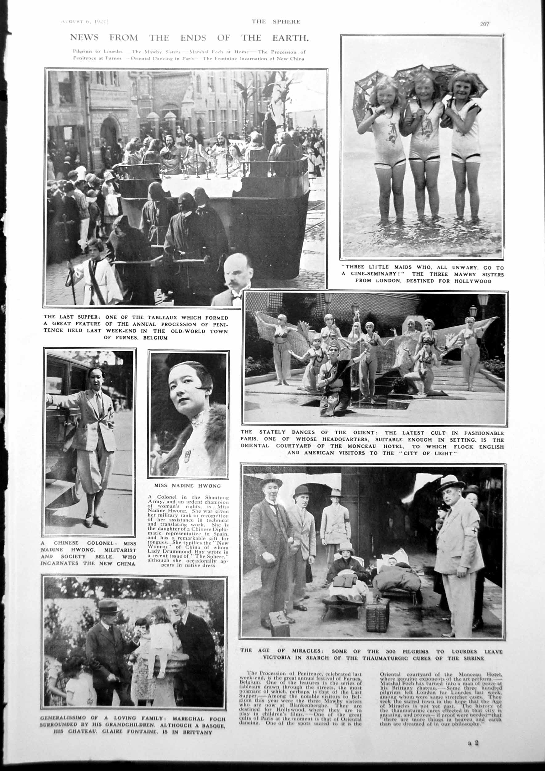 Old Print News Procession Penitence Furnes Belgium Wet Bank Holiday 1927 20th