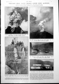 Old Print Vesuvius Eruption England India Air Crash Channel Swimmers 1927 20th