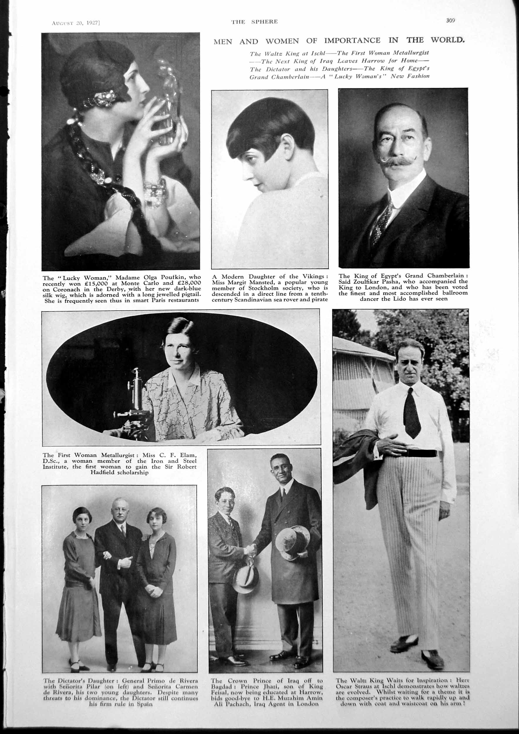 Antique Old Print Men Women Importance News Animal Studies Zoo Babies 1927 20th