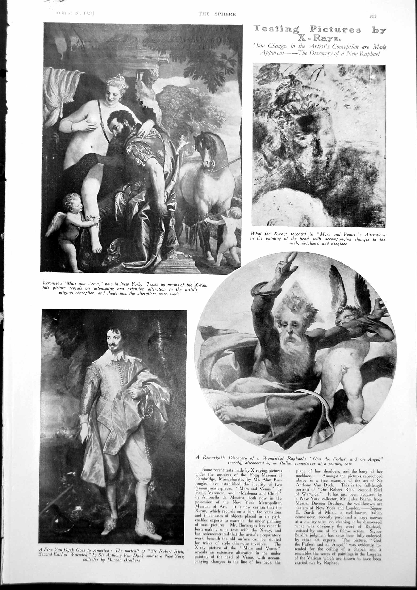 Antique Print Testing Pictures X-Rays Sir Robert Rich Boats With Eyes 1927 20th