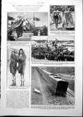 Antique Old Print Derailment London Margate Train Rebuild Bank England 1927